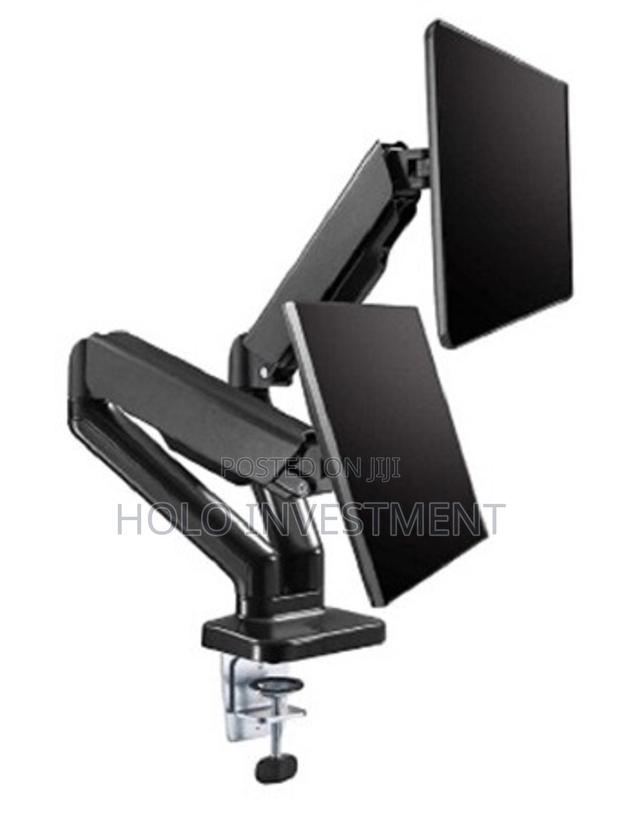 Gas Spring Type Dual Monitor Arm Table Mounting Type