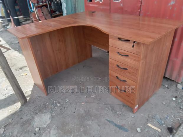 Brown Lshape Study Table - main view