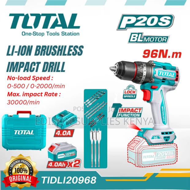 20v Cordless Drill 96n.M Total Impact Drill Battery ,Charger - main view