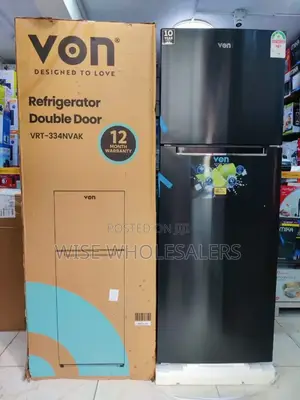 *Von Fridge Double Door 334litres No Frost