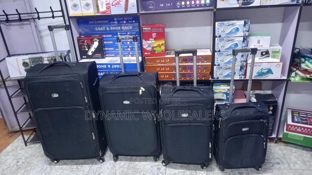 4 In1black Fabric Suitcases/Travel Bags