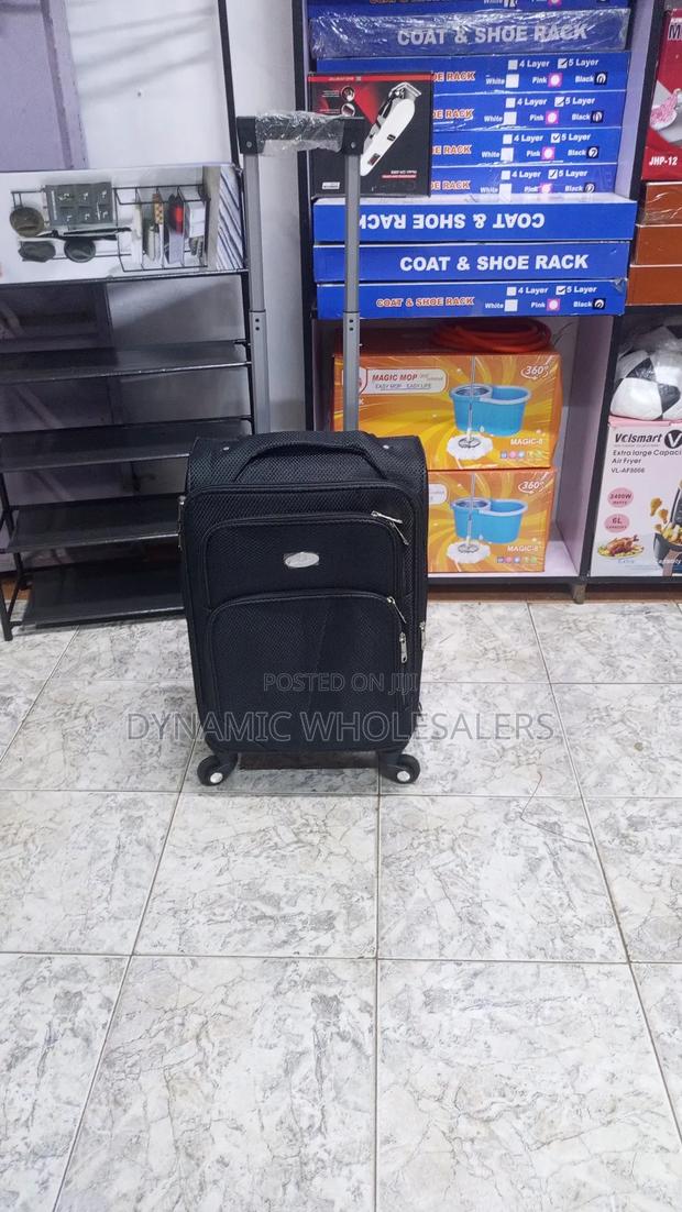 Small Black Fabric Suitcase Bag - thumbnail 3