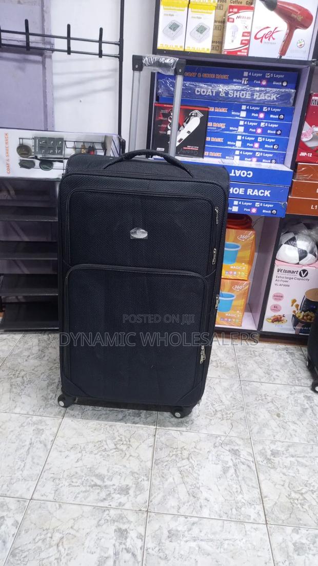 Extra Large Black Fabric Suitcase - main view