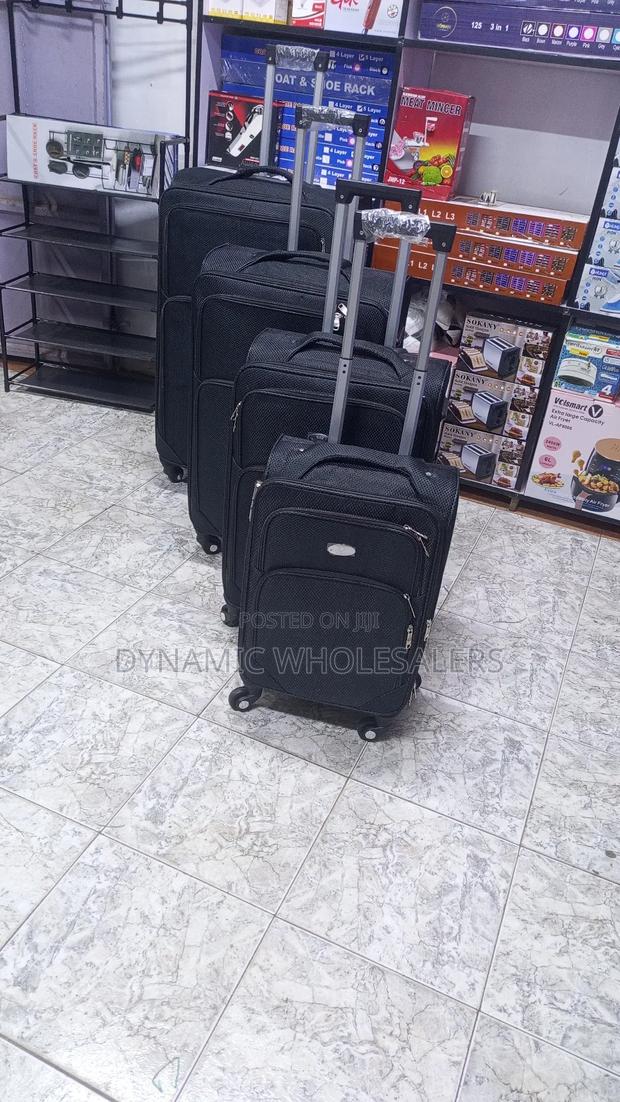 Extra Large Black Fabric Suitcase - thumbnail 3