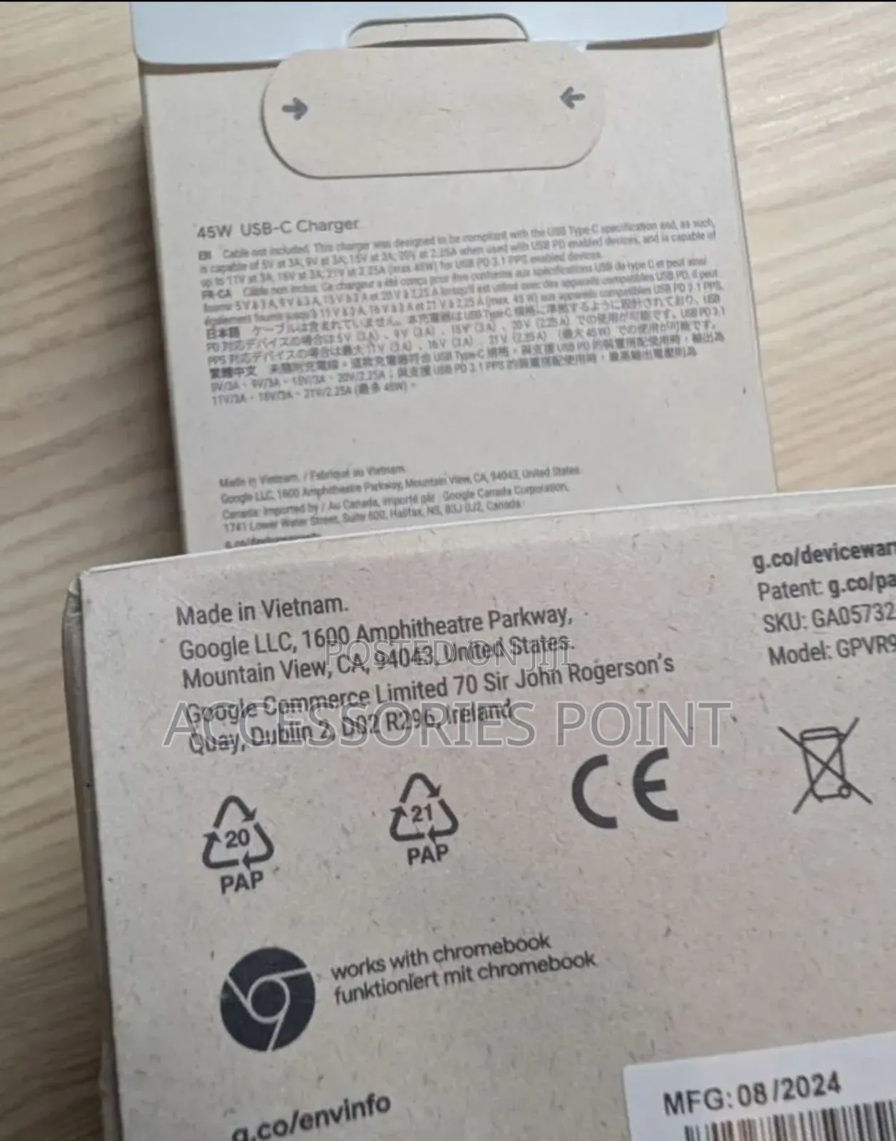 Google Pixel 45w Power Adapter