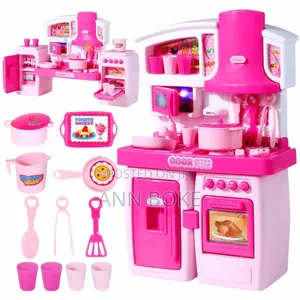  Cook Fun Pink Kitchen Pretend Toy.This Vibrant, Battery-