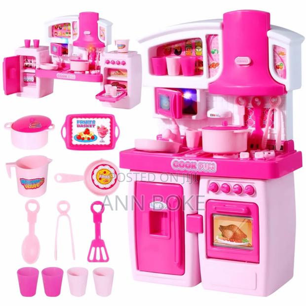 Cook Fun Pink Kitchen Pretend Toy.This Vibrant, Battery-