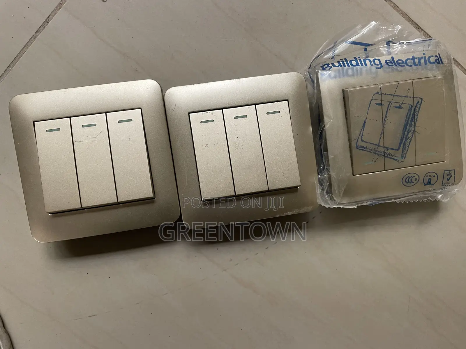 3- Gang Gold Wall Switch