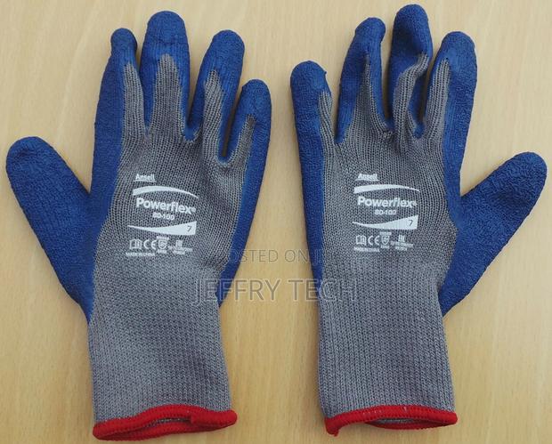 Ansell 80-100 Powerflex Palm-side Coated Grey/Blue Gloves