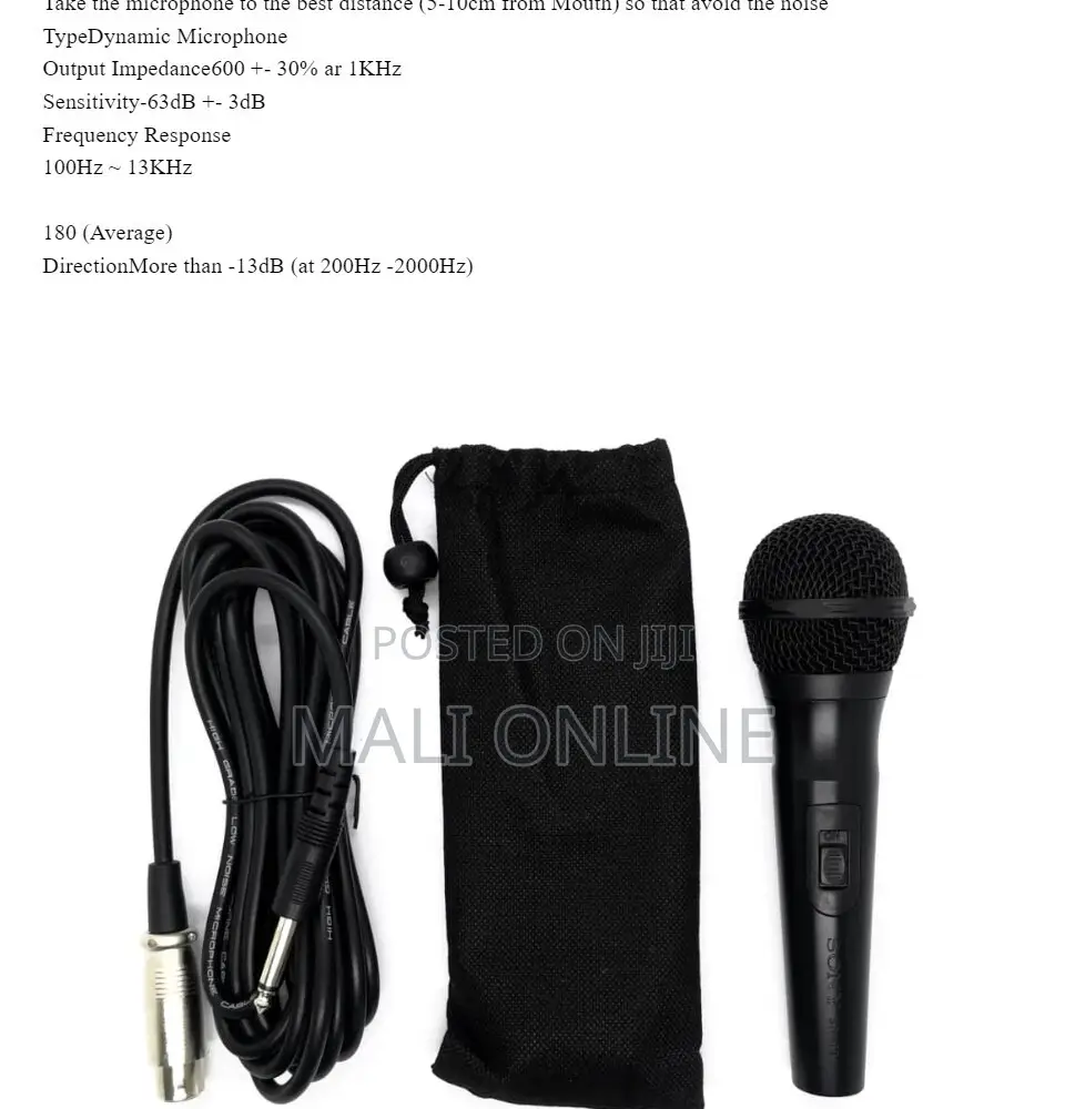 Sony Sn-89a Uni-directional Dynamic Vocal Microphone Wired