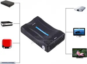 Scart to Hdmi Converter, Audio Video Converter Scaler Adapte