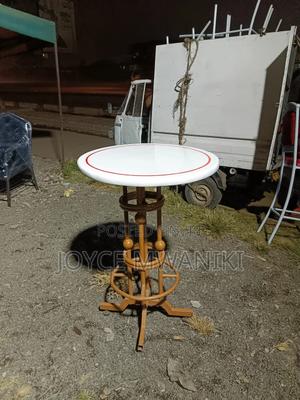Marble High Bar Table, White and Gold - main view