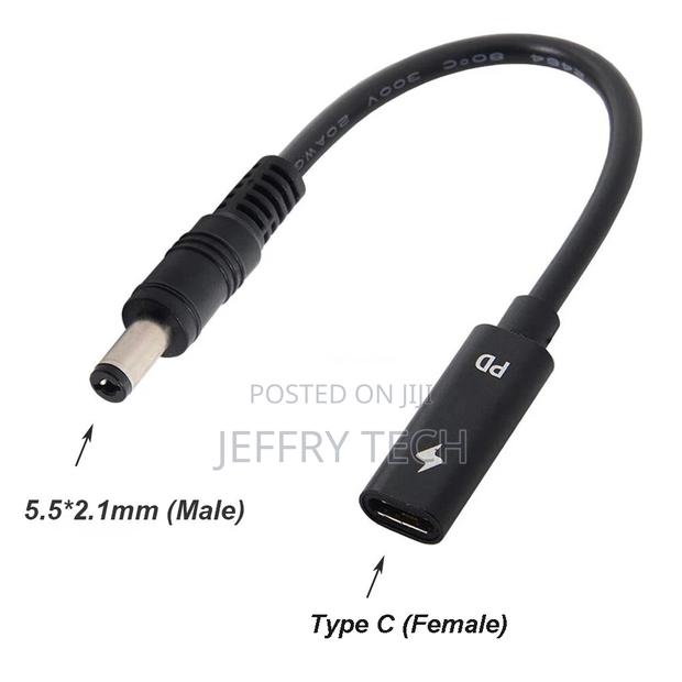 Usb Type C Female to 5.5x2.1mm Pd Charger Cable Power Cable