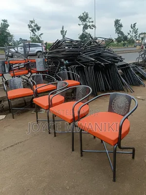 Powder Coated Restaurant Orange Chairs 
