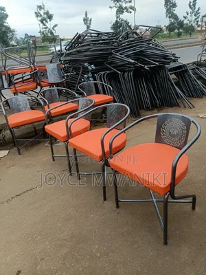 Powder Coated Restaurant Orange Chairs 