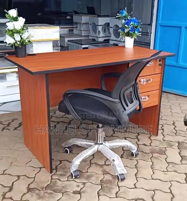 Large 1.2m Dark Walnut Office Desk Set