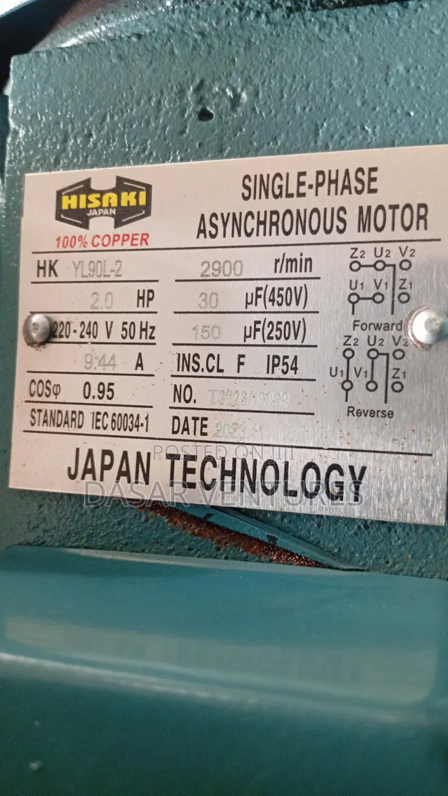 Electric Motor 3hp 2.2kw Low Speed Single Phase