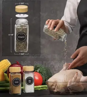 Aesthetic Premium Thick Glass Spice Jars With Bamboo Lid 
