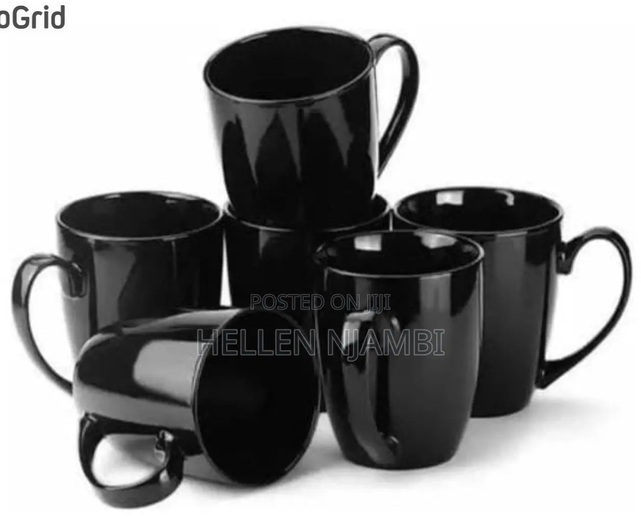 Luminarc 6pcs Set Black New Morning Ceramic Cups