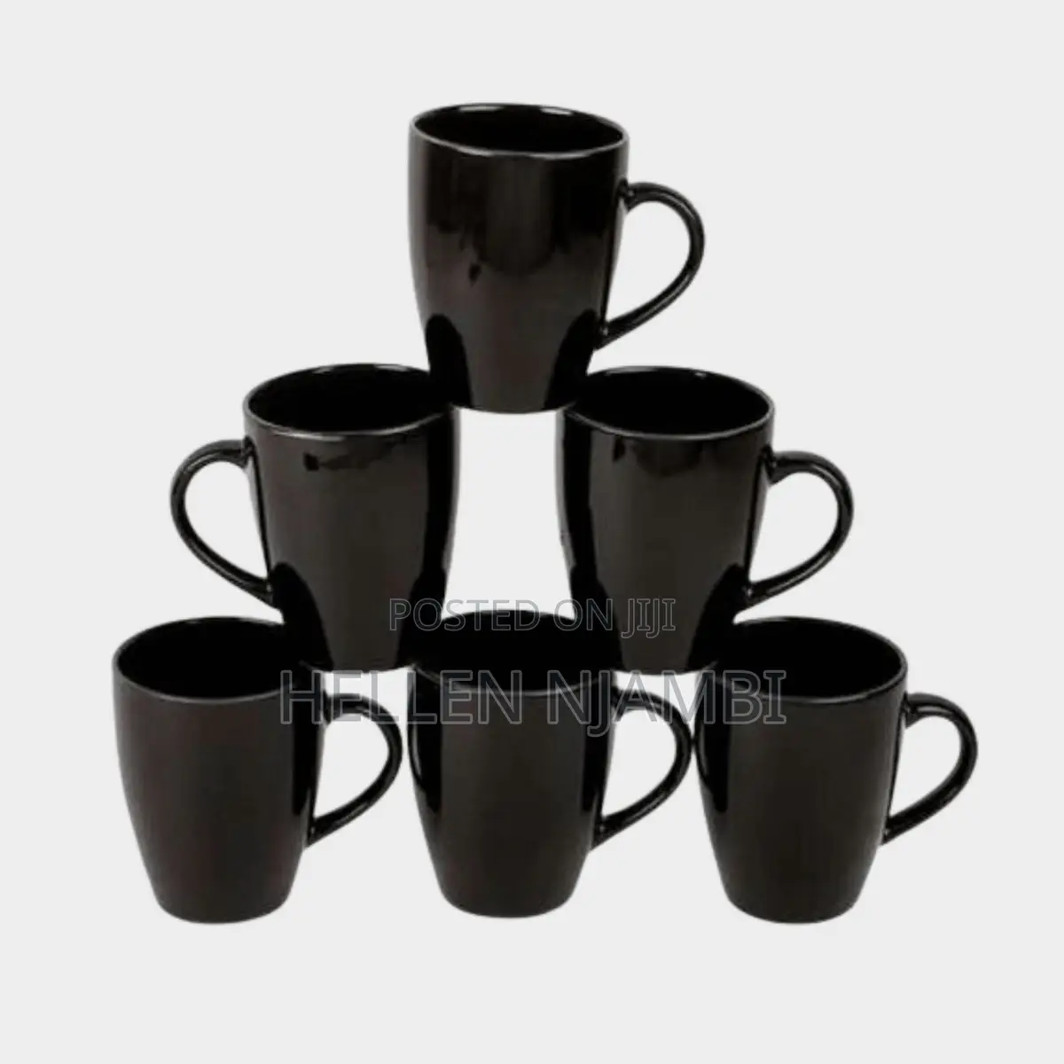 Set of 6 Luminarc New Morning Black Cups