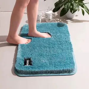 Plain Color Bathroom Mat Rubber Bottom Super Absorbent