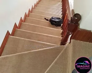 Beige Wall to Wall Carpet Add Class and Comfort for Stairs