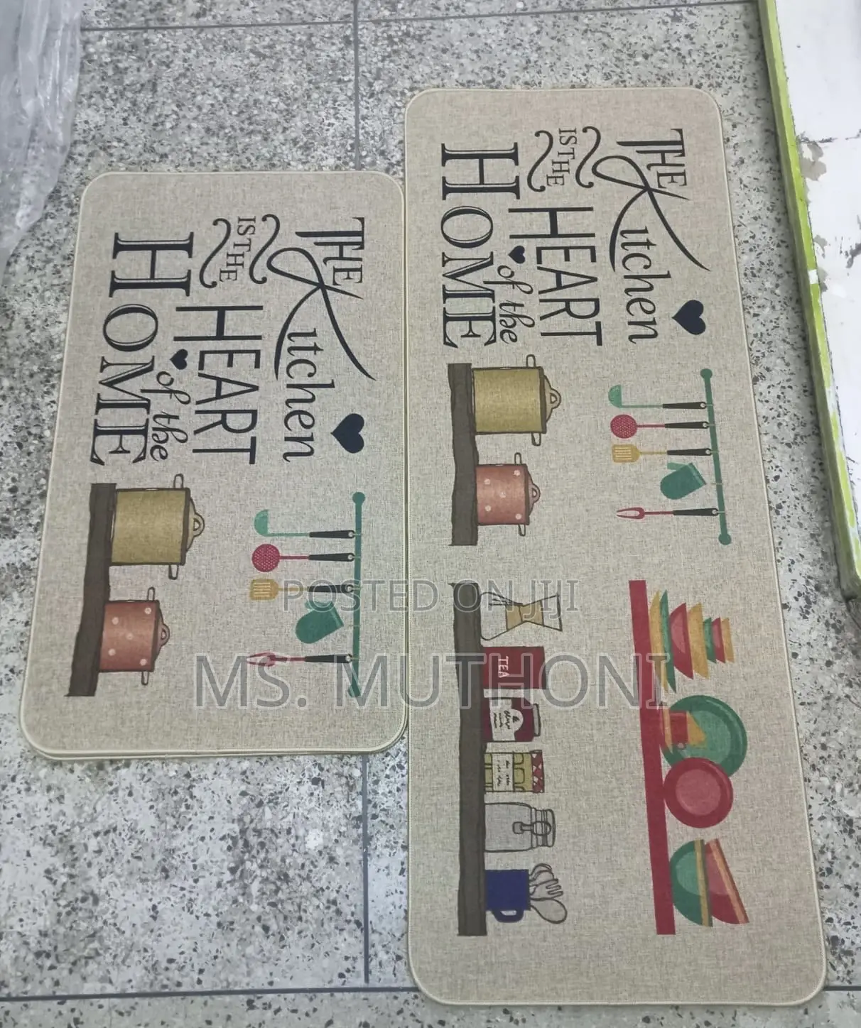 Quality Heavy 2 in 1 Rubber Bottom Kitchen Mats
