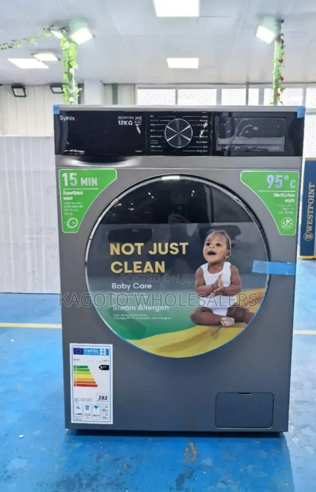 Syinix Front Washing Machine 12kg Wash and Spin Sy12wm