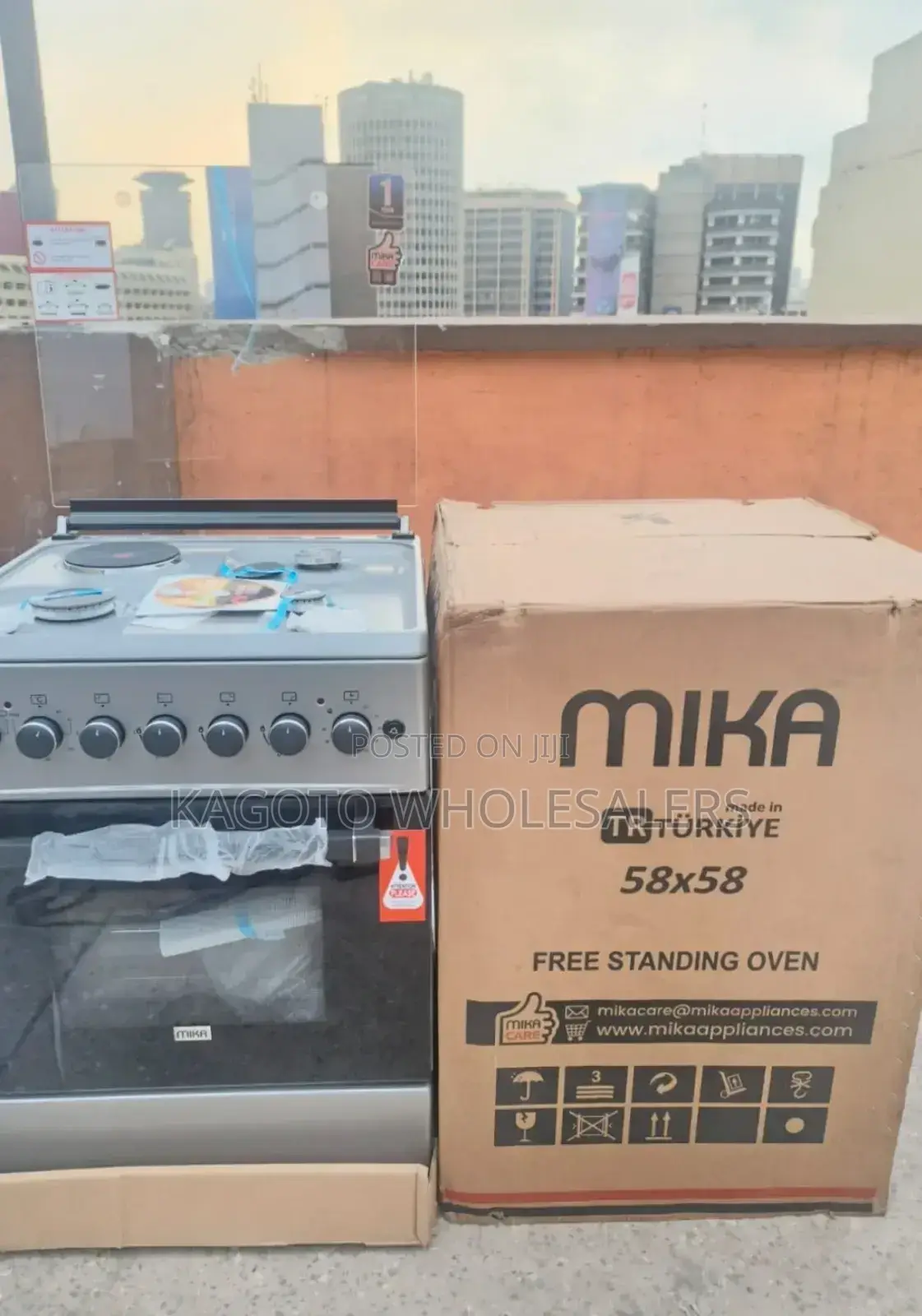 Silver Mika Standing Cooker 58 X 58 3g + 1e Mk/58