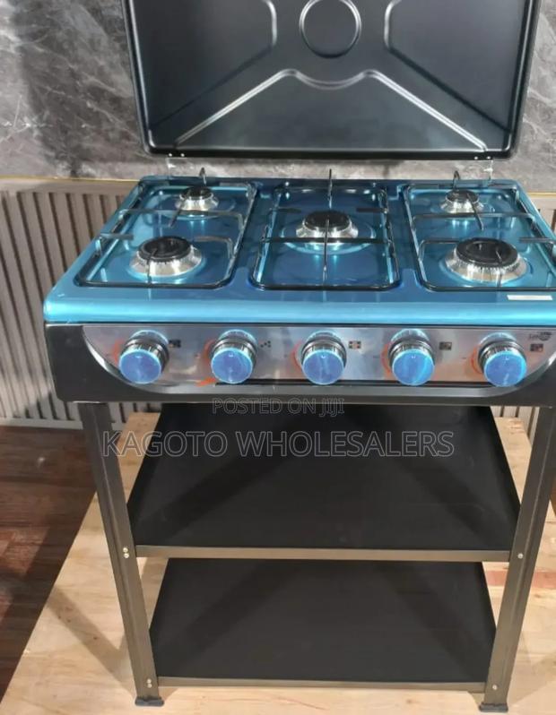 Starlux 5 Burner Free Standing Cooker With Shelves Sr5