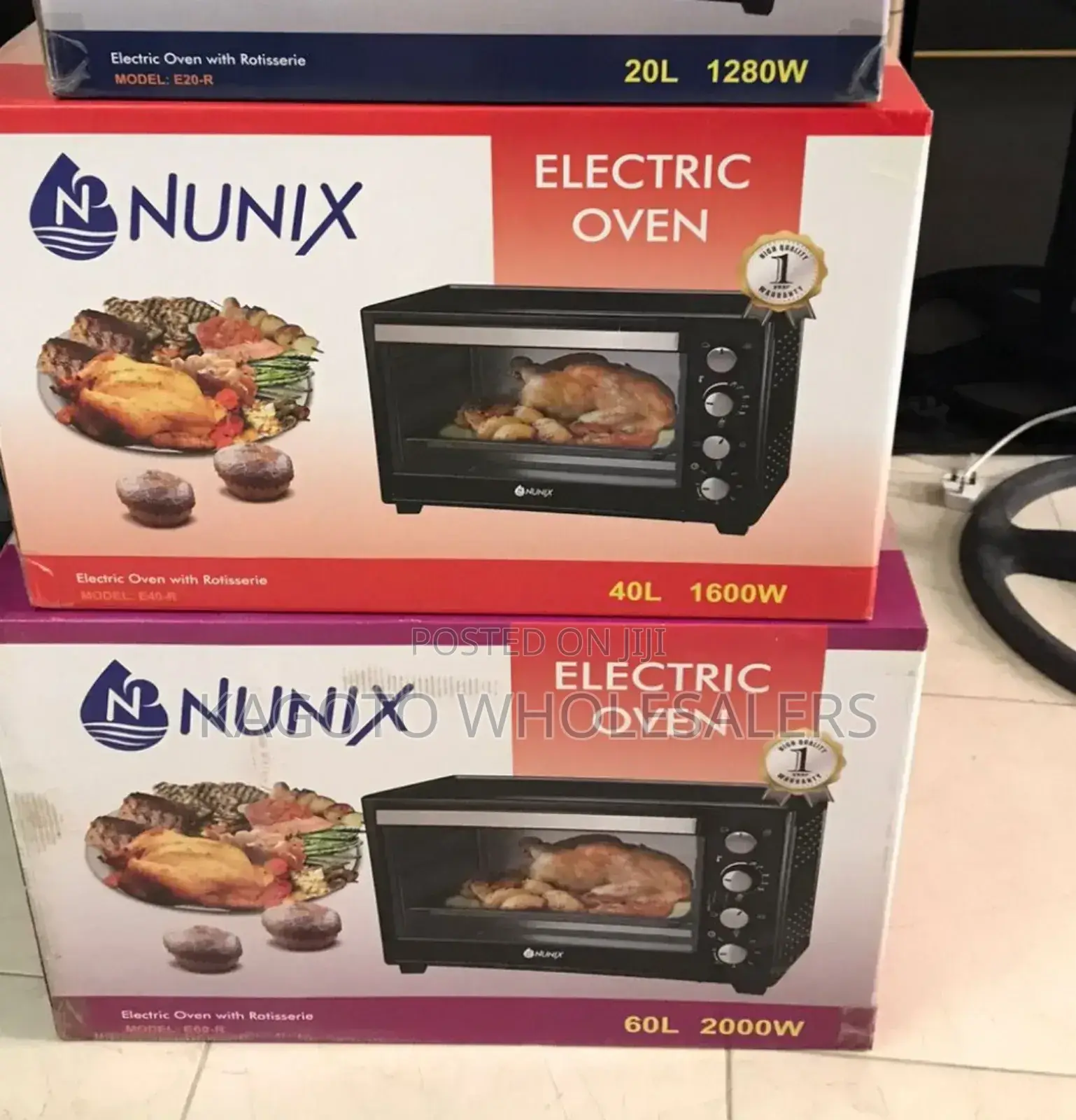 Nunix 60 Litres Rotisserie Oven , Knob Setting Nu60l