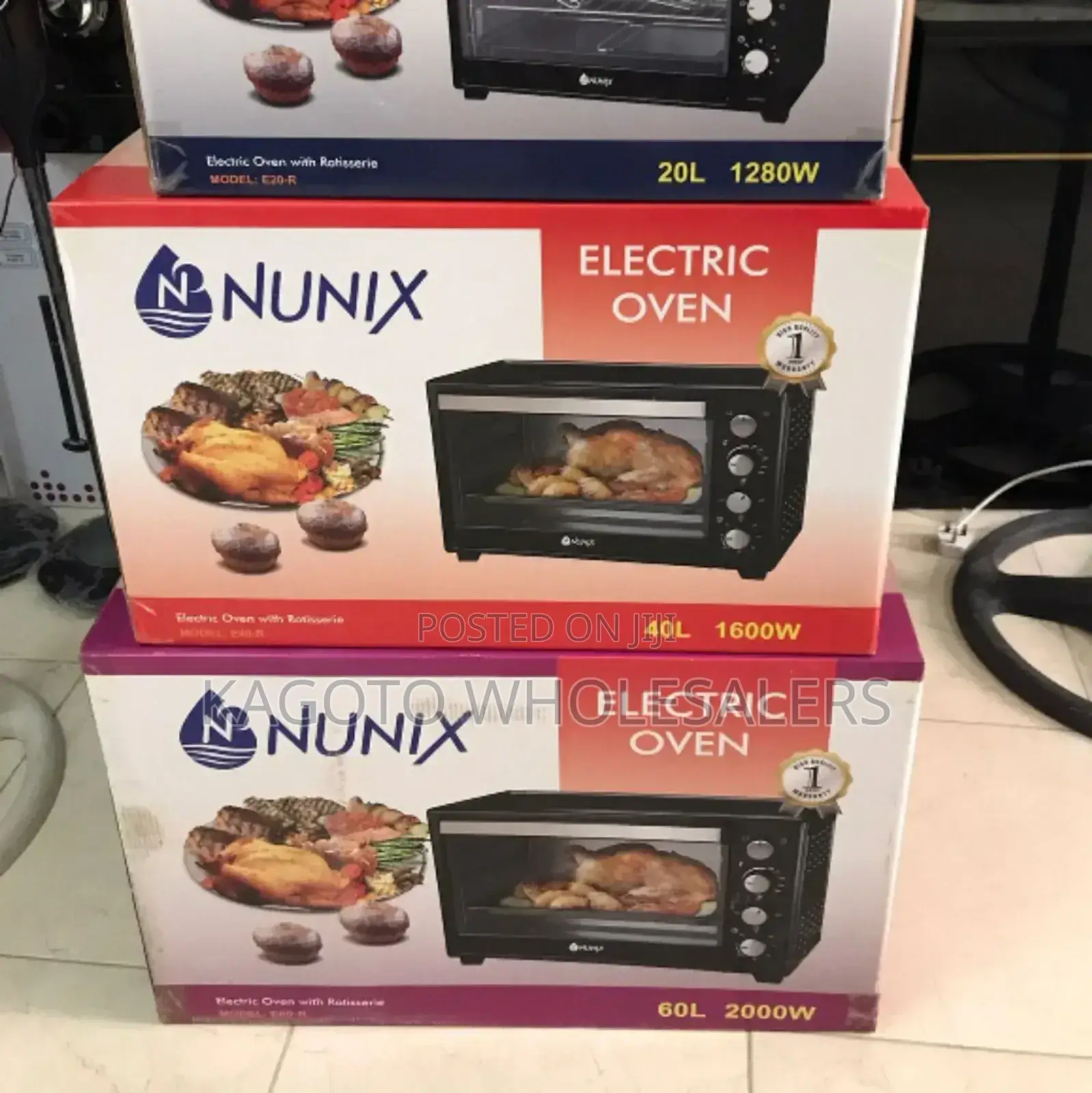Nunix 60 Litres Rotisserie Oven Knob Setting Nu60l