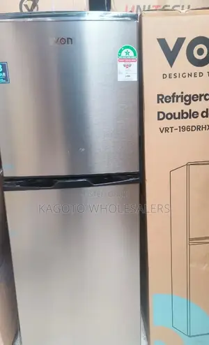 Von 195 Litres Double Door Refrigerator Silver VRT-195/Dd