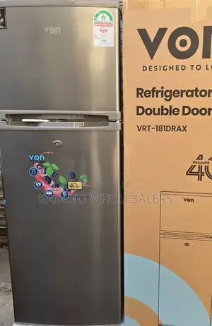 Von Vr-181ax Double Door Fridge 181litres Refrigerator