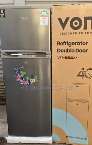 Von Vr-181ax Double Door Fridge 181l Refrigerator
