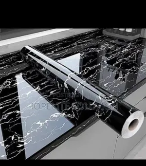 Marble Black Wallpaper With Adhesive 5 Yard