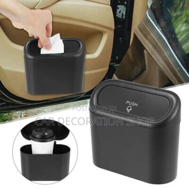 Portable Hanging Garbage Car Trash Can With Lid