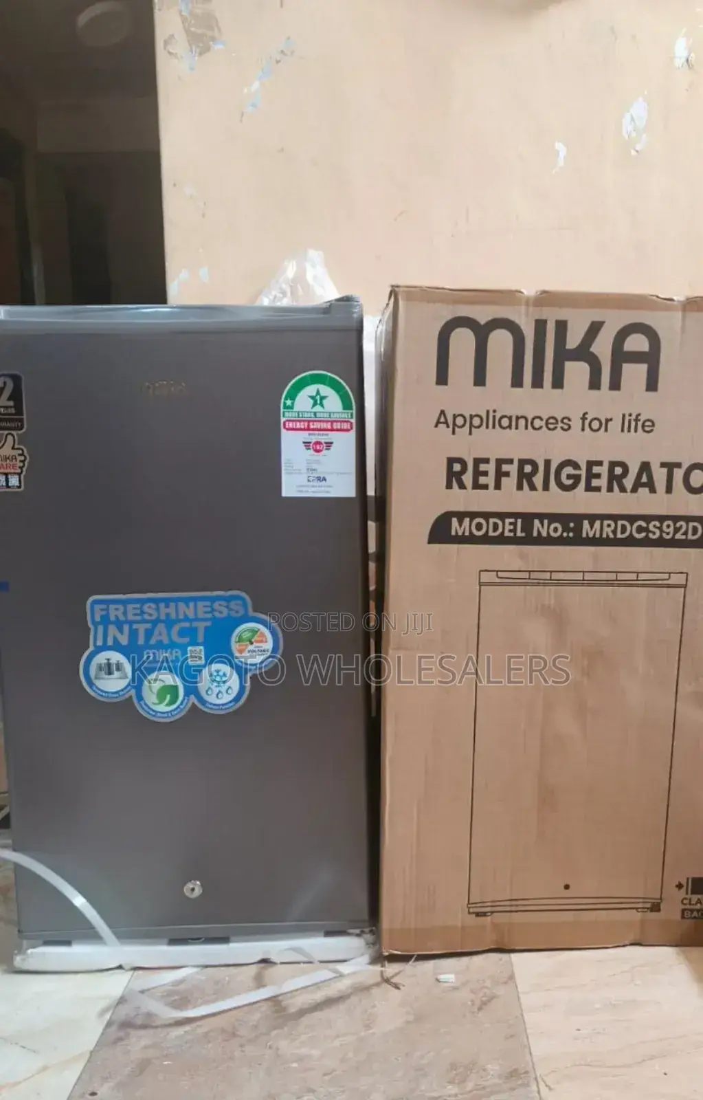 Mika 92litres Single Door Refrigerator Grey M/K92fr
