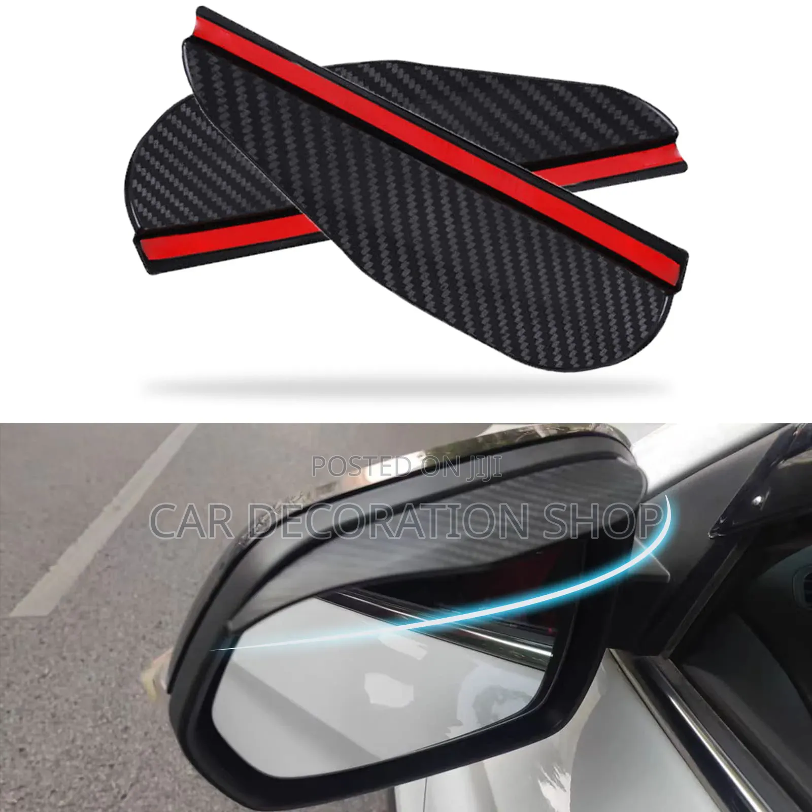 2x Side Mirror Rain Visor Eyebrow Rain Protector