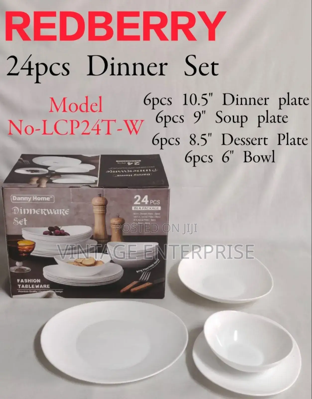 24pcs Redberry Dinner Set