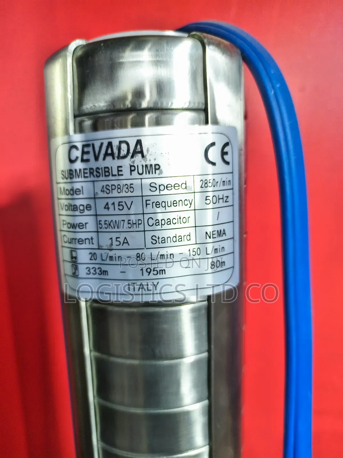 Cevada Italy 333m Head 415v 3 Phase 7.5hp Submersible Pump