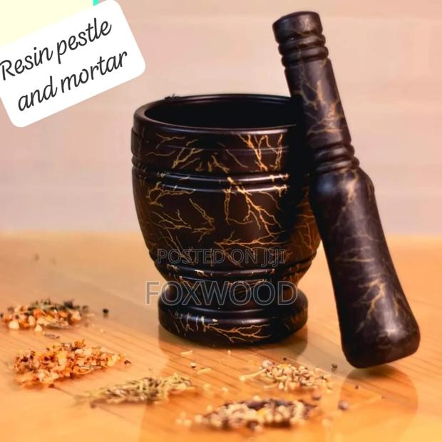 Black Marble Design Pestle and Mortar - main view