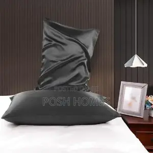Black Silver Pure Silk Pillow Cases