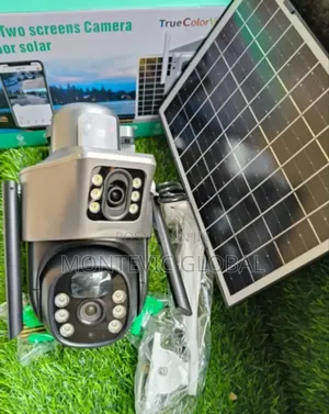 Two Screens CCTV Camera Outdoor Solar