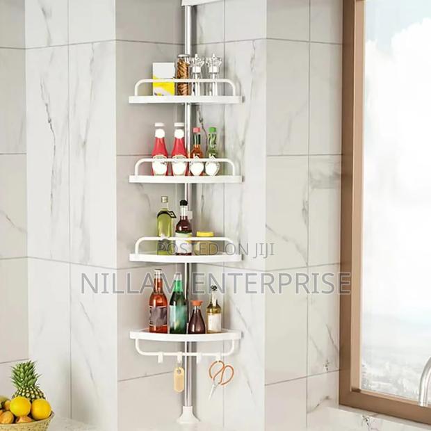 4 Tier Adjustable Telescopic Multi-Corner Shelf Organiser*