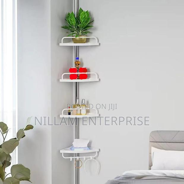 4 Tier Adjustable Telescopic Multi-Corner Shelf Organiser* - thumbnail 2