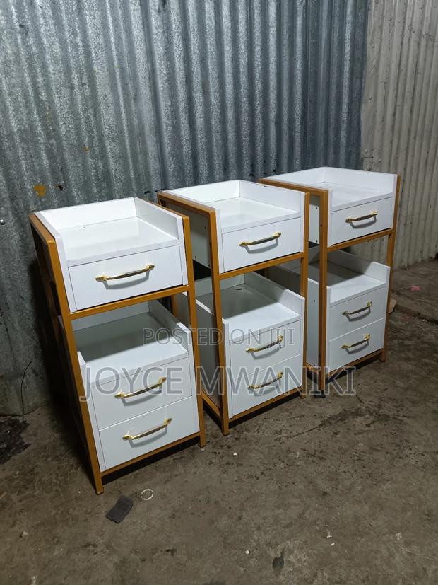 Salon Storage, White and Gold Frame Drawers - main view