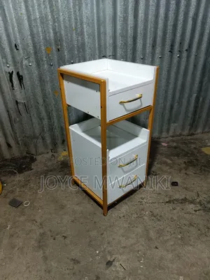 Salon Storage, White and Gold Frame Drawers 