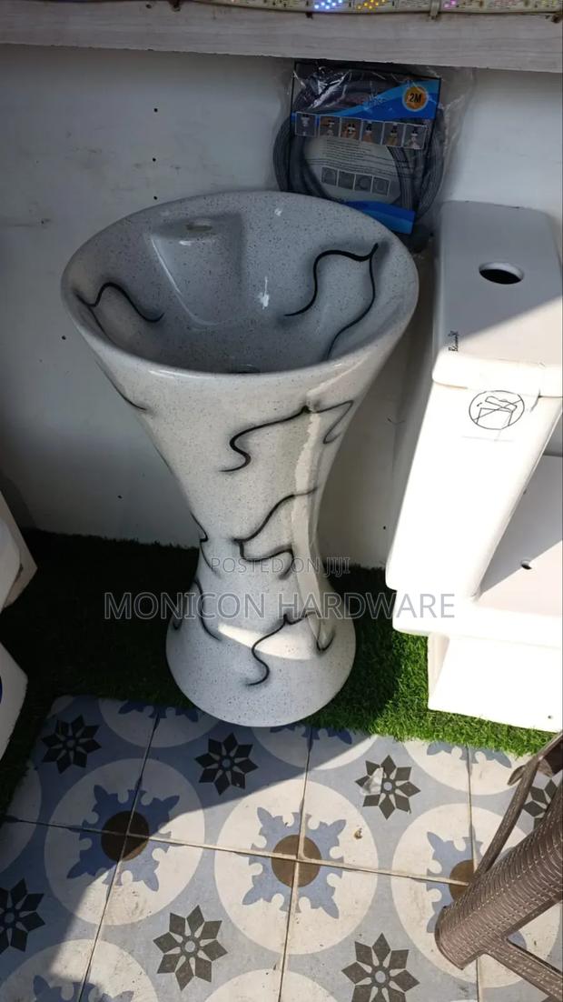 Pedestal Hand Wash Basins-Marble Like