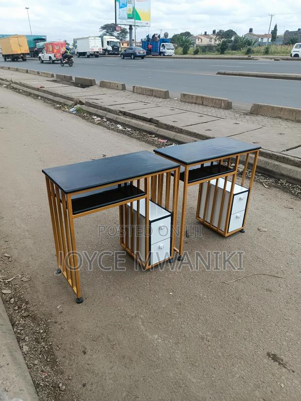 Manicure Black Marble Tables, With Drawers - main view